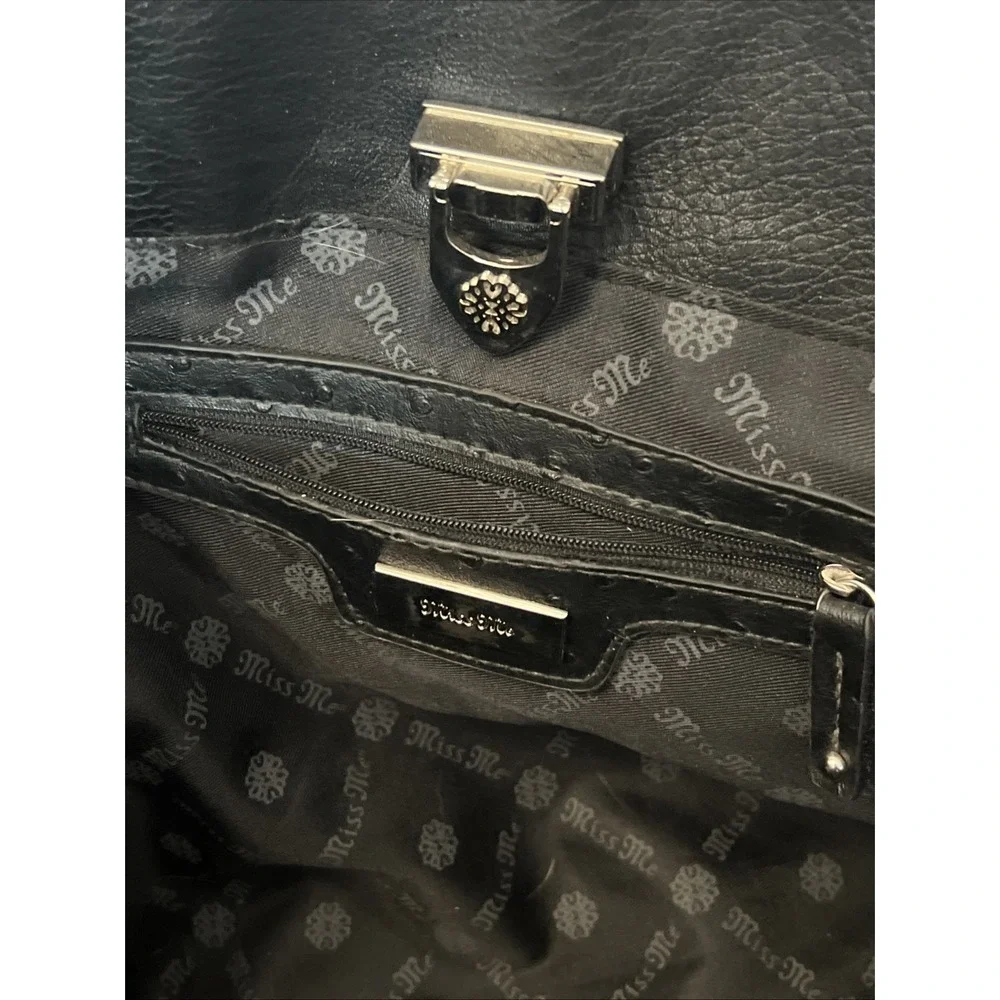 MISS ME‎ Bling Faux Leather Messenger Computer Bag 20 X 12.5 X 5.5 Embellished